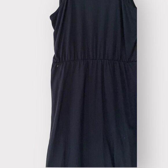 Joie Size M Black Seamour 100% Pima Cotton Sleeveless Twist Front Midi Dress - Picture 8 of 10